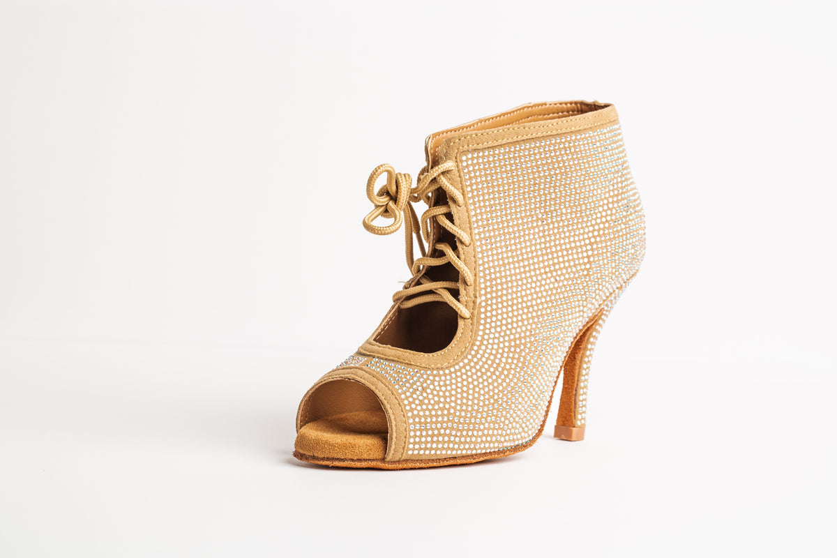 Tan bootie with Rhinestones Dance Shoes by GFranco GFranco Shoes Canada