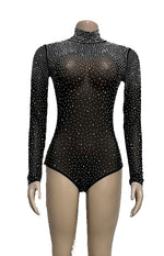 Bodysuit with Rhinestones - (CW360)