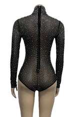 Bodysuit with Rhinestones - (CW360)