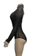 Bodysuit with Rhinestones - (CW360)