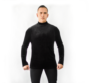 Men's Velvet Long Sleeve Dance Shirt (CW310)